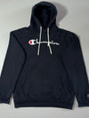 Champion Black Embroidered Script Logo Hoodie | (S)