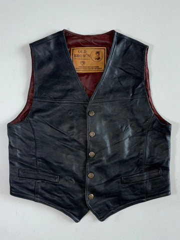 Old Brown Premium Original Leather Vest (S/M)