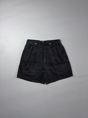 Polo by Ralph Lauren Black Pleated Shorts (W:32) (L:19)