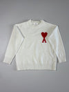 Ami Paris Ami de Coeur Logo Cream Wool Sweater(L)