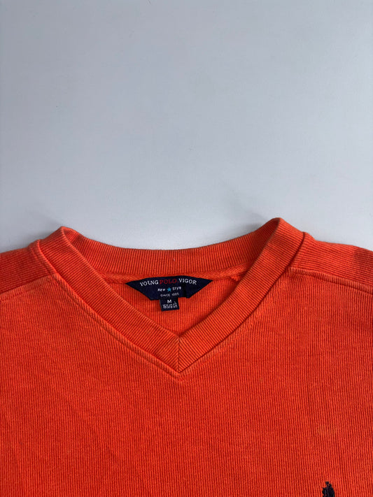 Young Polo Vigor | Orange V-Neck Sweater | (XL)