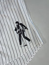Endeson White Striped Short Sleeve Shirt – Rockstar Silhouette Print (M)