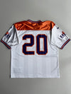 Vintage Puma #20 American Football Jersey – White & Orange Graphic Sports Tee (2XL)