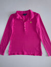 Ralph Lauren Long Sleeve Polo – Hot Pink with Neon Green Pony (XS)