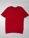 Tommy Hilfiger Red Cable Knit Short Sleeve Sweater Top (Women's) (M)