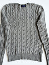 Polo Ralph Lauren Grey Cable Knit Crewneck Sweater (M)