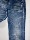 Lee Vintage Distressed Paint-Splatter Straight-Leg Denim Jeans (W:32) (L:39.5)