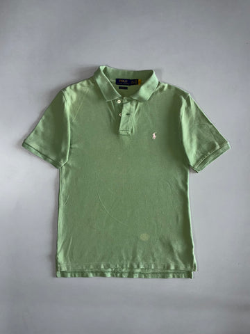 Polo Ralph Lauren Custom Fit Pique Polo Shirt — Mint Green with Pink Pony (S)