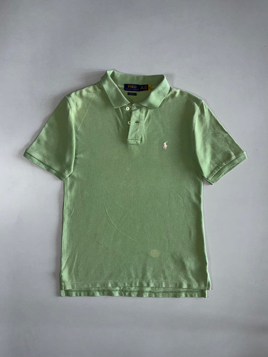 Polo Ralph Lauren Custom Fit Pique Polo Shirt — Mint Green with Pink Pony (S)