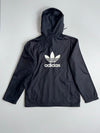Adidas Originals Black Trefoil Windbreaker Hooded Jacket (Size M/L )