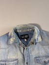 Armani Jeans Acid Wash Denim Western Snap Shirt – Light Blue | (S)