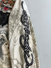 Vintage Y2K Ed Hardy by Christian Audigier Full Rhinestone Tattoo Graphic Zip Hoodie (L)