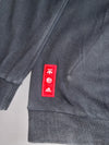 Adidas Black Graphic Print Hoodie with Striped Sleeves (M)