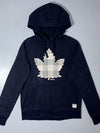 Roots Buffalo Plaid Maple Leaf Hoodie – Navy, (S)