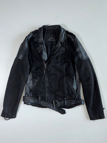 Be Edgy Deconstructed Distressed Leather Biker Jacket (M)