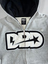DDD Double Diamond | Grey Lightning Logo Zip Hoodie | (S/M)