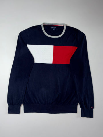 Tommy Hilfiger Navy Flag Logo Crewneck Sweater (M)