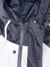Nike Black & White Colorblock Hooded Windbreaker (XL)