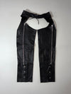 Vintage Harley-Davidson Black Leather Biker Chaps, Made in USA (W:34) (L:42)