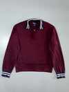 Polo by Ralph Lauren Quarter-Zip Sweatshirt – Burgundy with Striped Collar (L)