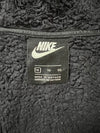 Nike Sherpa Fleece Hooded Jacket Black Nylon Trim Sportswear (S)