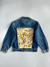 Vintage Denim Jacket with Comic Book Back Print (L)
