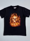 Vintage | Flaming Skull Graphic Tee | Black (XS)