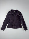 Adidas Retro Full-Zip Ribbed Collar Track Sweatshirt – Washed Charcoal (S)