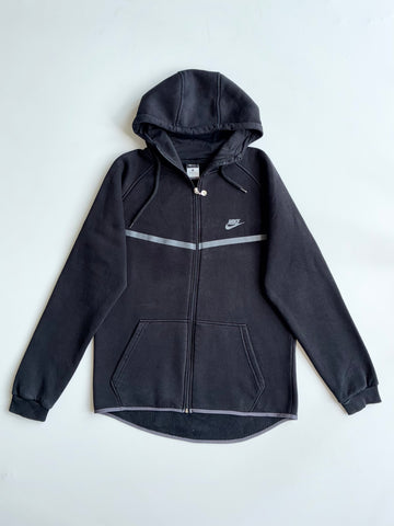 Nike | Black Chest Stripe Fleece Zip Hoodie | (M)