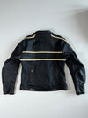 Frank Thomas Cafe Racer Striped Leather Jacket (Padded/Albow Padded) (S)