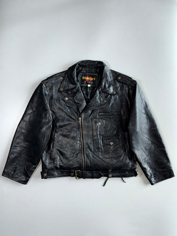 Vintage Dimitri Cuir Nickel Pure Leather Heavy Jacket (Xl)