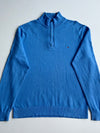 Tommy Hilfiger Sky Blue Premium Cotton Quarter-Zip Sweater (XL)