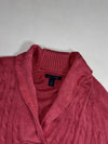 Tommy Hilfiger Cable Knit Shawl Collar Sweater – Coral Pink (M)