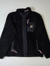 Carhartt WIP Sherpa Fleece Zip Jacket with Nylon Pocket – Black (M)