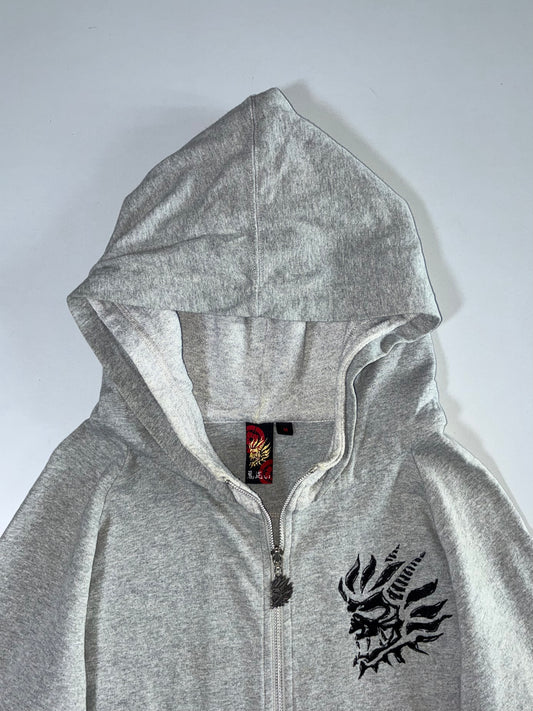 Oniarai Skull Graphic Zip Hoodie (Double Hood) (M)