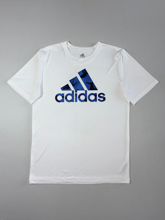 Adidas Camo Logo Graphic T-Shirt – White (M)