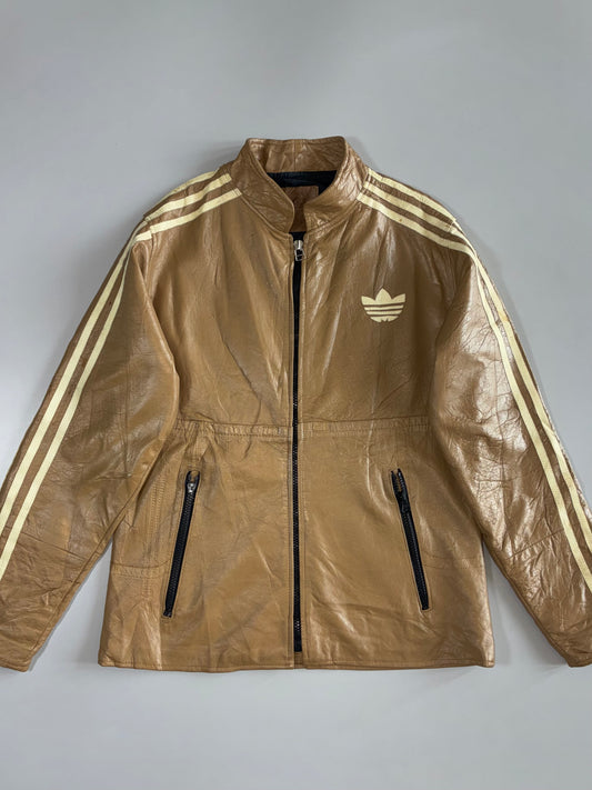 Super Premium Leather Trefoil Track Jacket (M)
