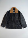 Vintage Yves Saint Laurent Pour Homme Black Leather Shearling Collar Jacket (L/XL)