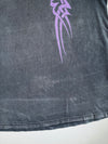 Vintage Y2K Faded Black Purple Tribal Dragon Fantasy Graphic Short Sleeve T-Shirt (M)