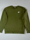 Nike Sportswear Club Fleece Crewneck Sweatshirt — Olive Green | (XL)