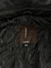 Vintage Conbipel Black Leather Collared Zip-Up Jacket (2XL)