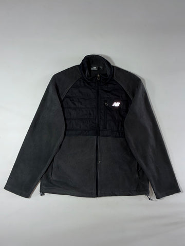 New Balance Hybrid Quilted Panel Fleece Zip Jacket Black  (XL)