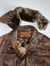 Rugged Distressed Brown Leather Jacket (Xl)