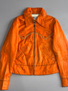 Amisu Metallic Orange  Leather Western Jacket (S)
