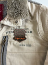 Wen & Chun Beige Sherpa-Lined Work Jacket with Faux Fur Collar (XL)