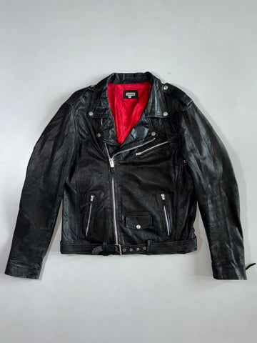Mission Belted Red-Lined Biker Jacket (M)