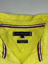 Tommy Hilfiger Lime Yellow Tipped Collar Polo – Organic Cotton Slim Fit (L)