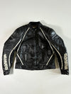 Vanucci Armoured Black Leather Motorcycle Racing Jacket Padded (L)