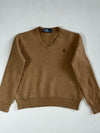 Polo Ralph Lauren V-Neck Knit Sweater – Camel Brown (S)