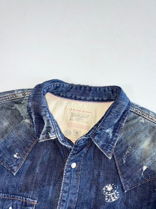 Buckaroo 1950 Distressed Denim Western Shirt(S)